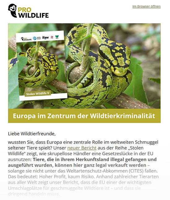 newsletter pro wildlife