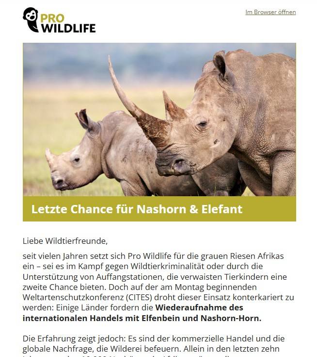 newsletter pro wildlife